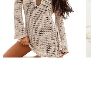 Cupshe Beige Crochet Swim Cover-Up